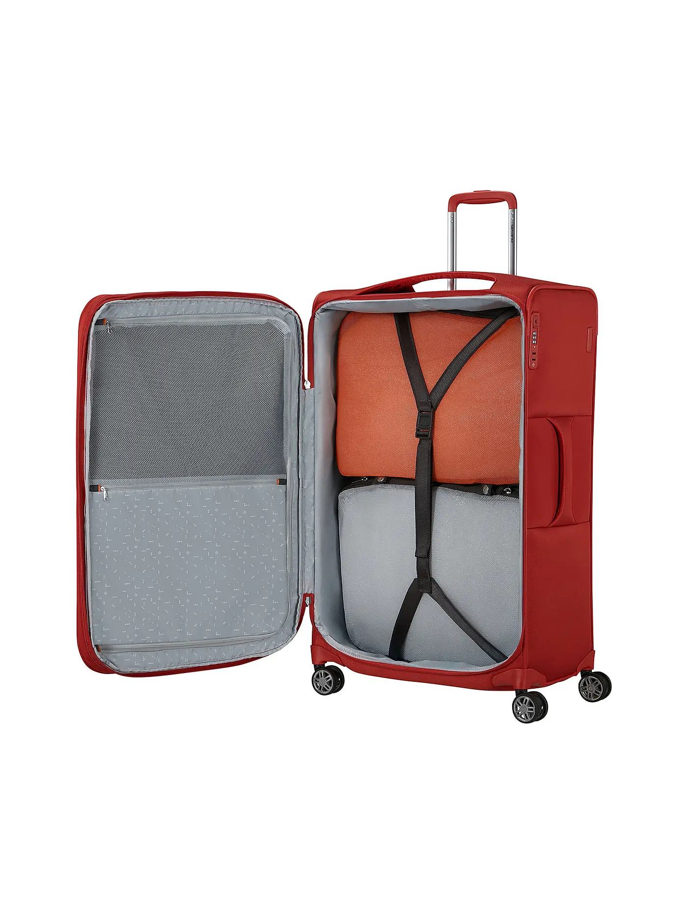 SAMSONITE | Trolley weich RE-LITE SPINNER  78cm erweiterbar black  | rot