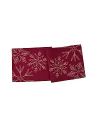 SANDER |  Weihnachts Tischläufer 50x138cm SNOWFLAKES Creme  | rot