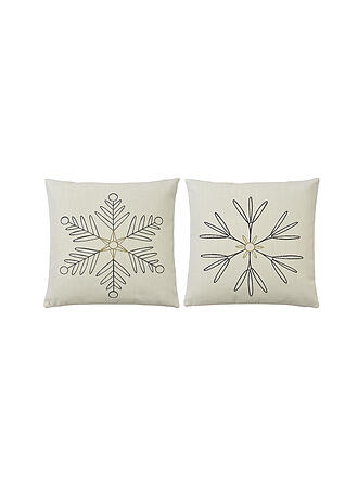 SANDER | Weihnachts Kissenhülle 45x45cm SNOWFLAKES Creme