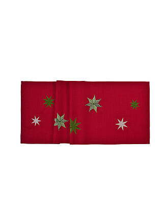 SANDER | Weihnachts Tischläufer 50x150cm STAR Rot  