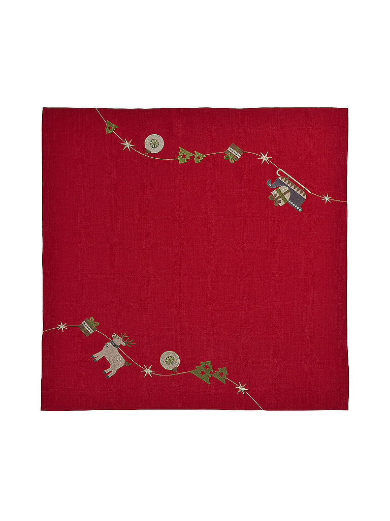 SANDER  Weihnachts Mitteldecke 85x85cm DEER Rot rot
