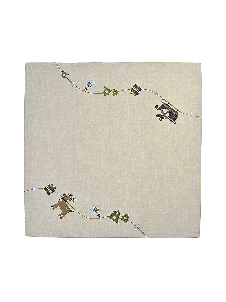 SANDER Nappe de Noël 85x85cm DEER Desert Sand beige