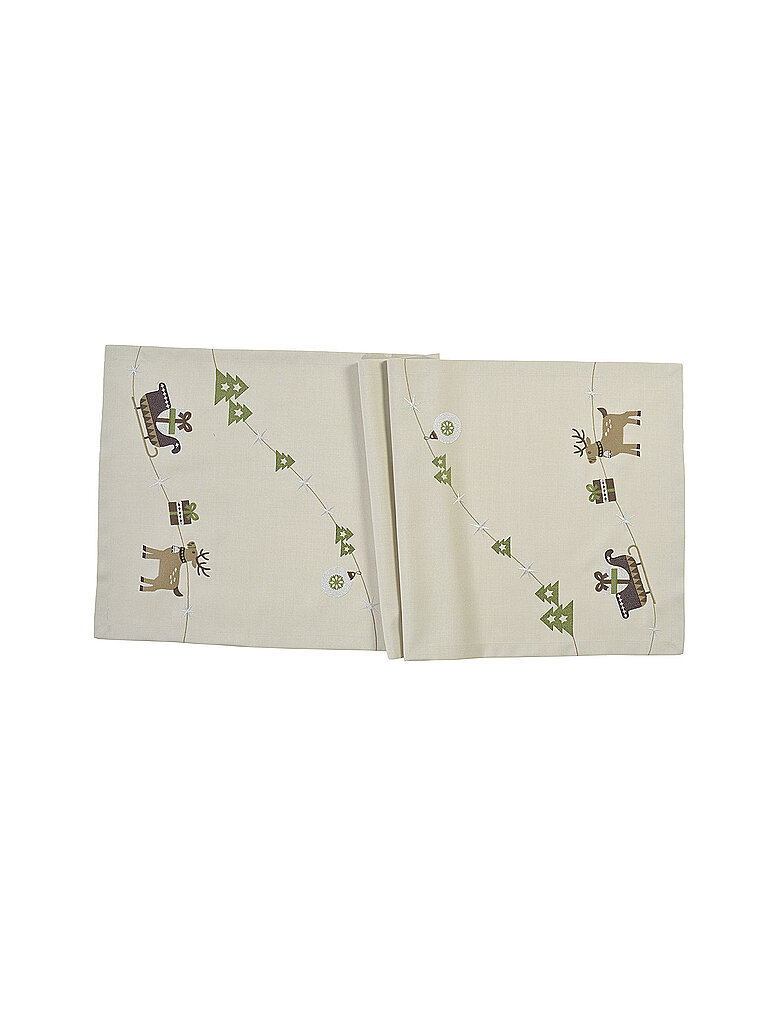 SANDER Weihnachts Tischläufer 50x150cm DEER Desert  beige