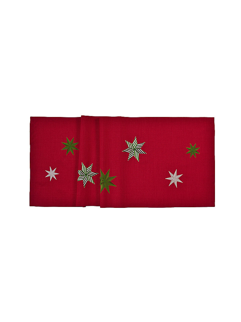SANDER Weihnachts Tischläufer 50x150cm STAR Rot   rot