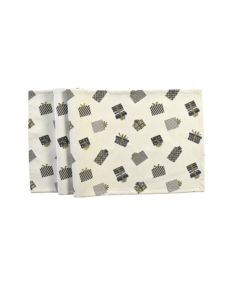 SANDER Nappe de Noël 85x85cm PACCHI Taupe/Anthracite gris