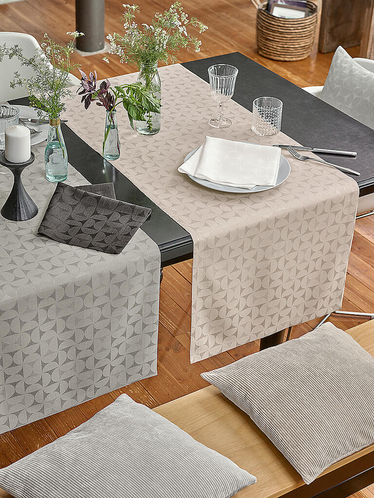 SANDER Mitteldecke 90x90cm ORA JAQUARD Ecru weiss