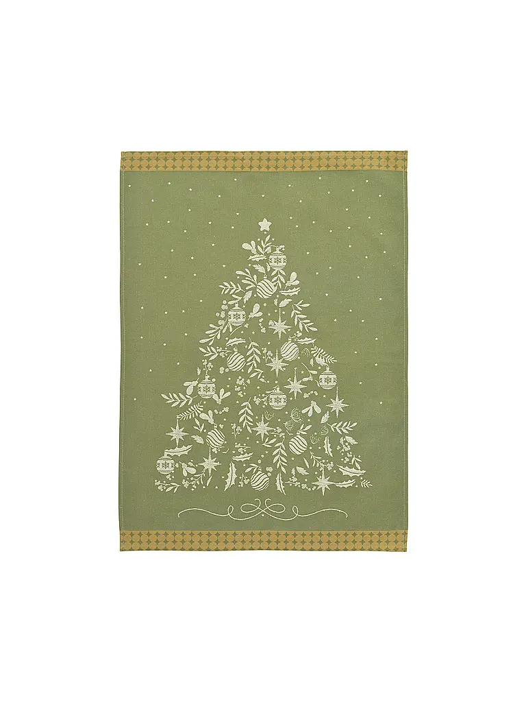 SANDER | Weihnachts Geschirrtuch 50x70cm CHEF TREE Olive | Hellgrün