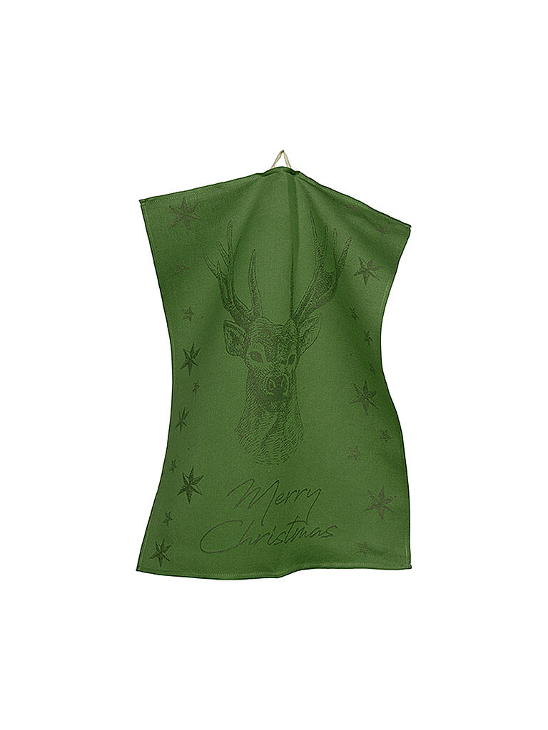 SANDER | Weihnachts Geschirrtuch X-Mas Deer 50x70cm Grün | grün