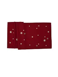 SANDER | Weihnachts Tischläufer 50x150cm SKYLA Ecru | rot