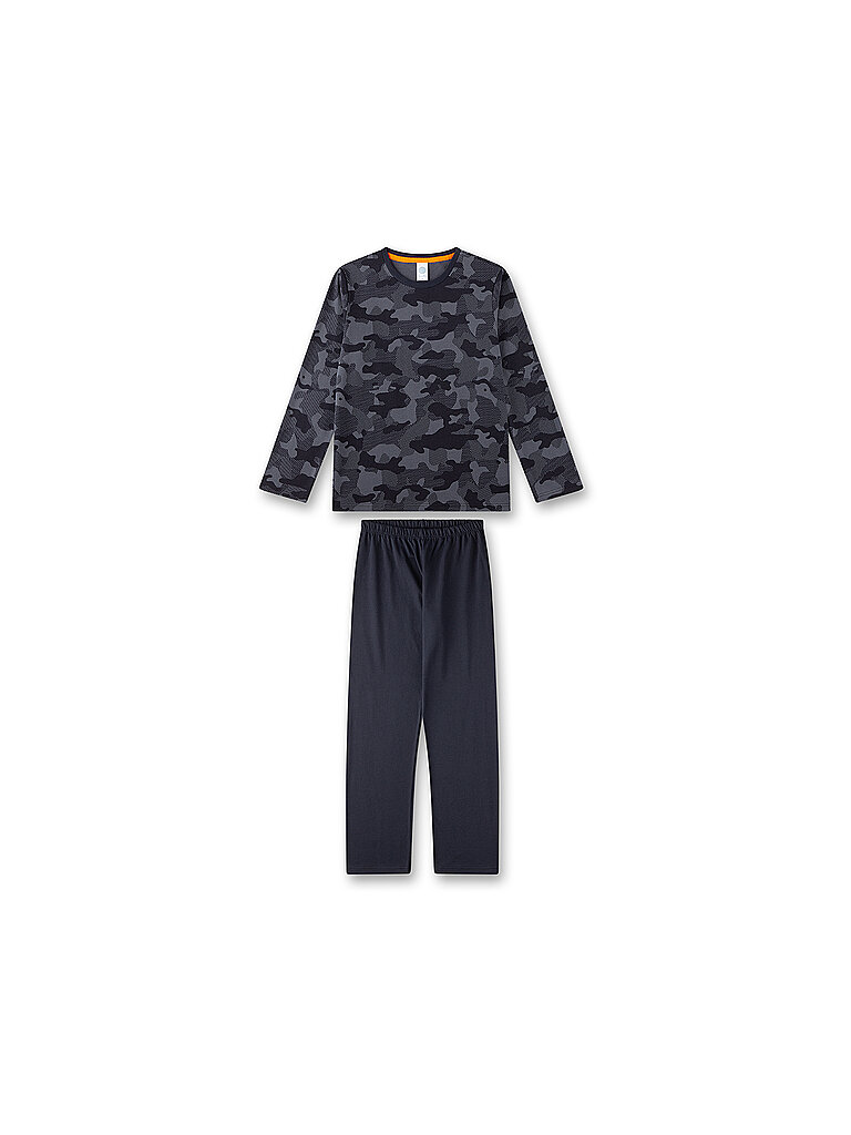 Schlafanzug SANETTA "Pyjama", Jungen, Gr. 140, schwarz (schwarz, grau), Obermaterial: 100% Baumwolle CO., Homewear-Sets Schlafanzug