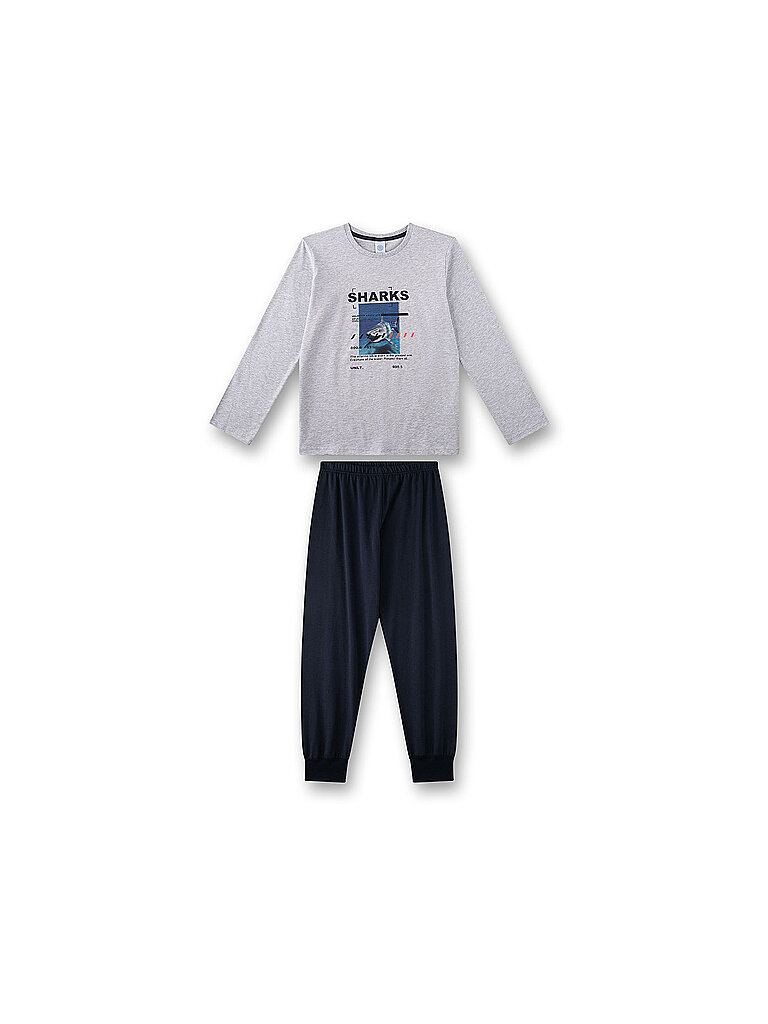 SANETTA Jungen Pyjama 2-teilig Langarmshirt und Hose hellgrau   152 baby