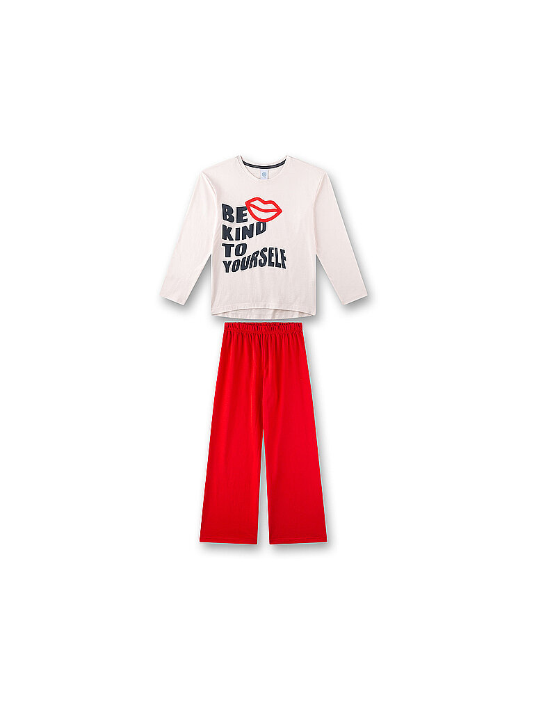 SANETTA Mädchen Pyjama 2-teilig Langarmshirt und Hose creme | 152