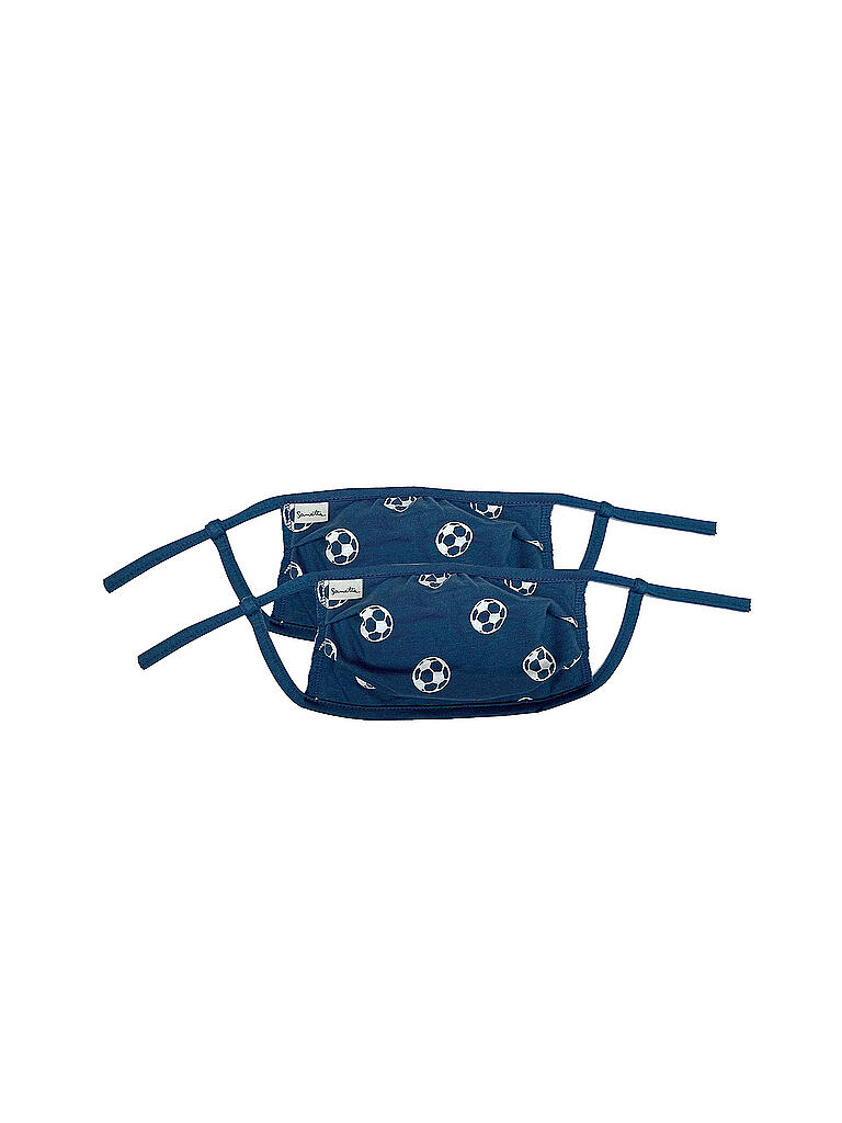 SANETTA | Jungen Mund-Nasen-Maske 2er Pkg Fussball | blau