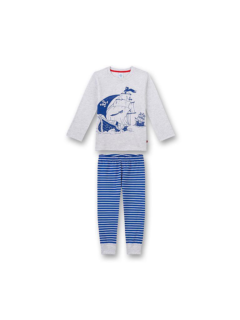 SANETTA | Jungen-Pyjama "Pirat" | grau