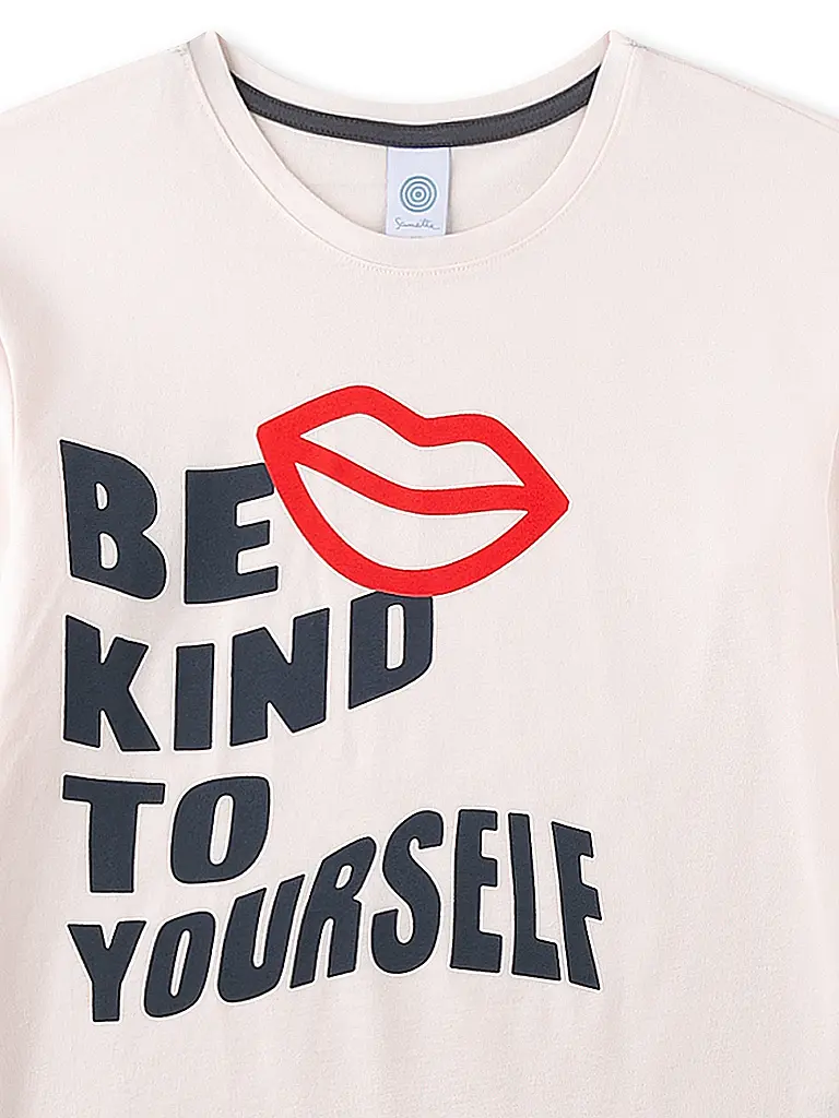 SANETTA | Mädchen Pyjama 2-teilig Langarmshirt und Hose | Creme