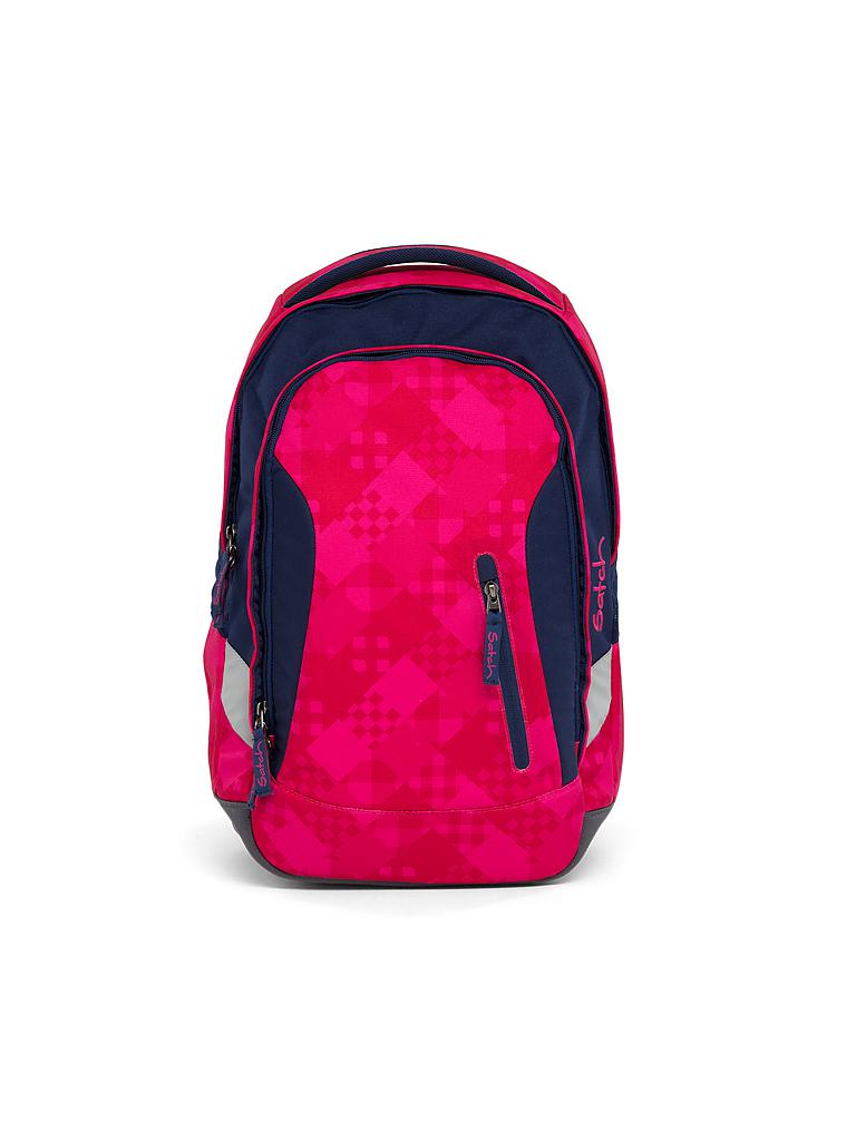 SATCH | Schul-Rucksack "Sleek-Cherry Checks" | transparent