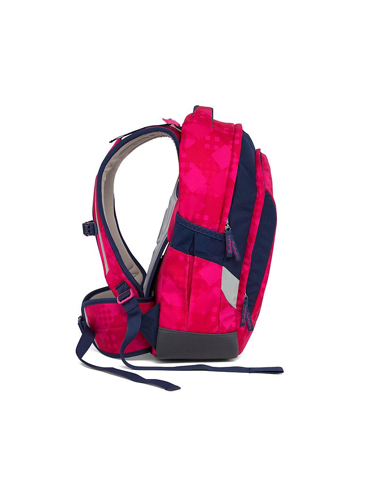 SATCH | Schul-Rucksack "Sleek-Cherry Checks" | transparent