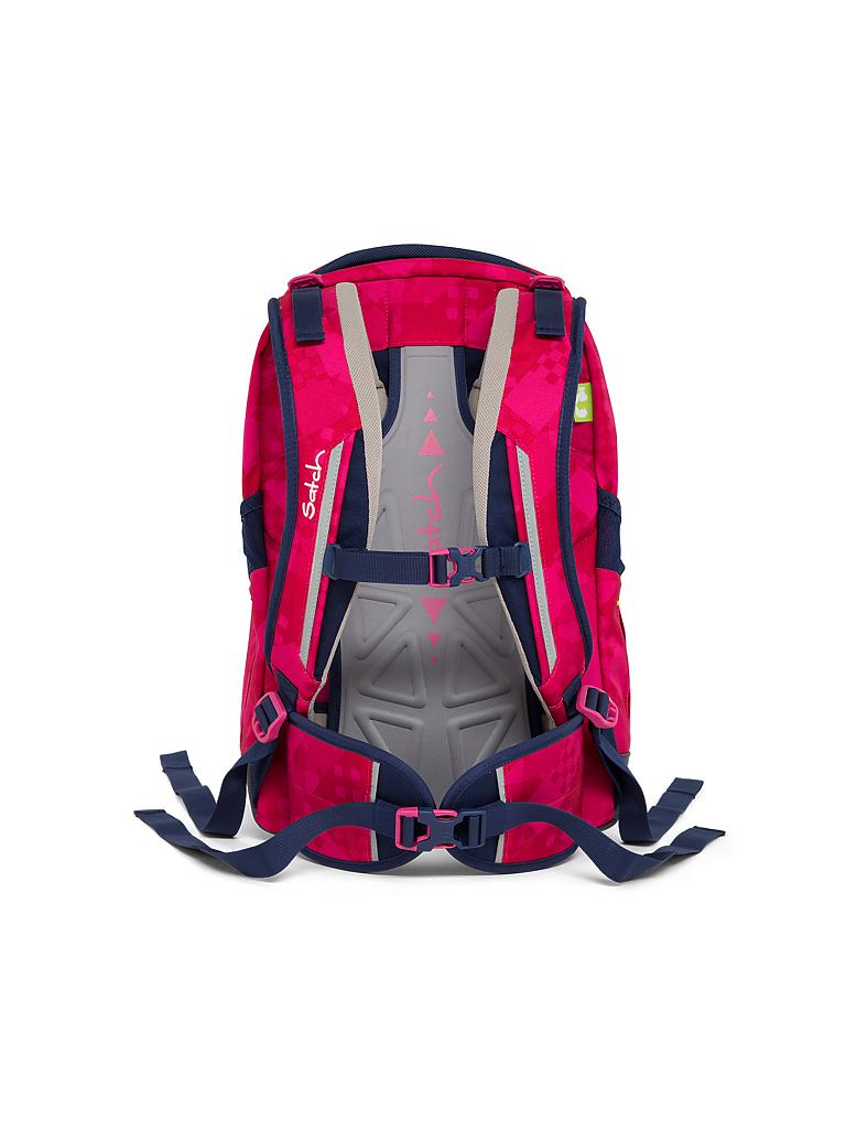 SATCH | Schul-Rucksack "Sleek-Cherry Checks" | transparent