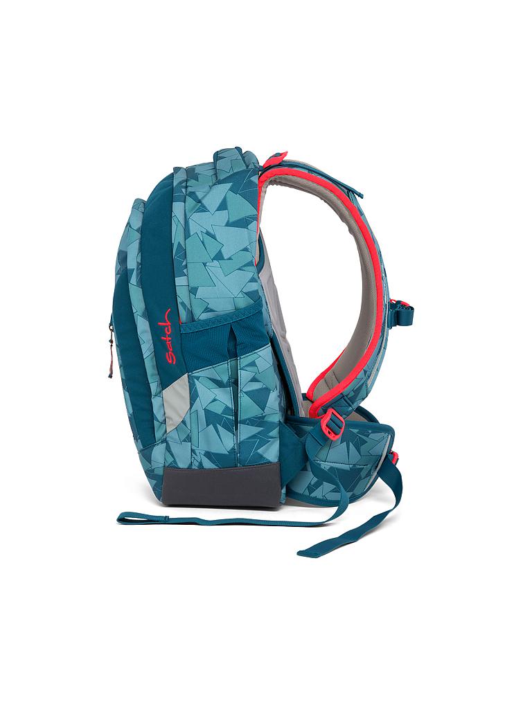 SATCH | Schul-Rucksack "Sleek-Petrol Triangle" | transparent