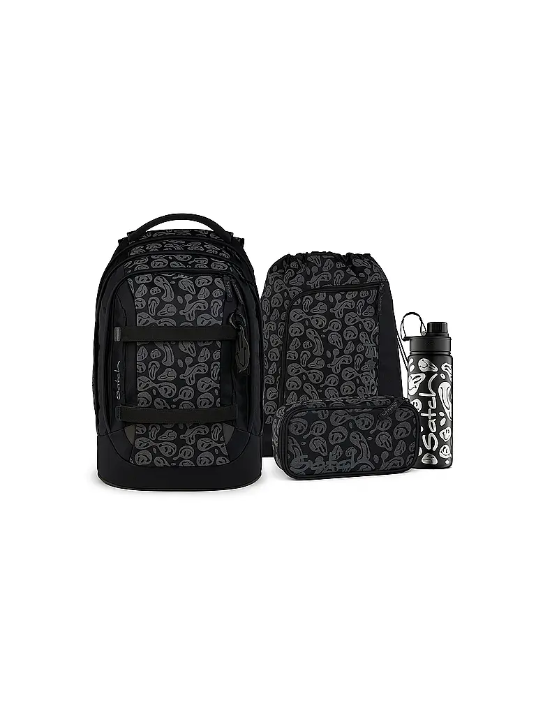 SATCH | Schulrucksack Pack Set Blurry Faces | Schwarz