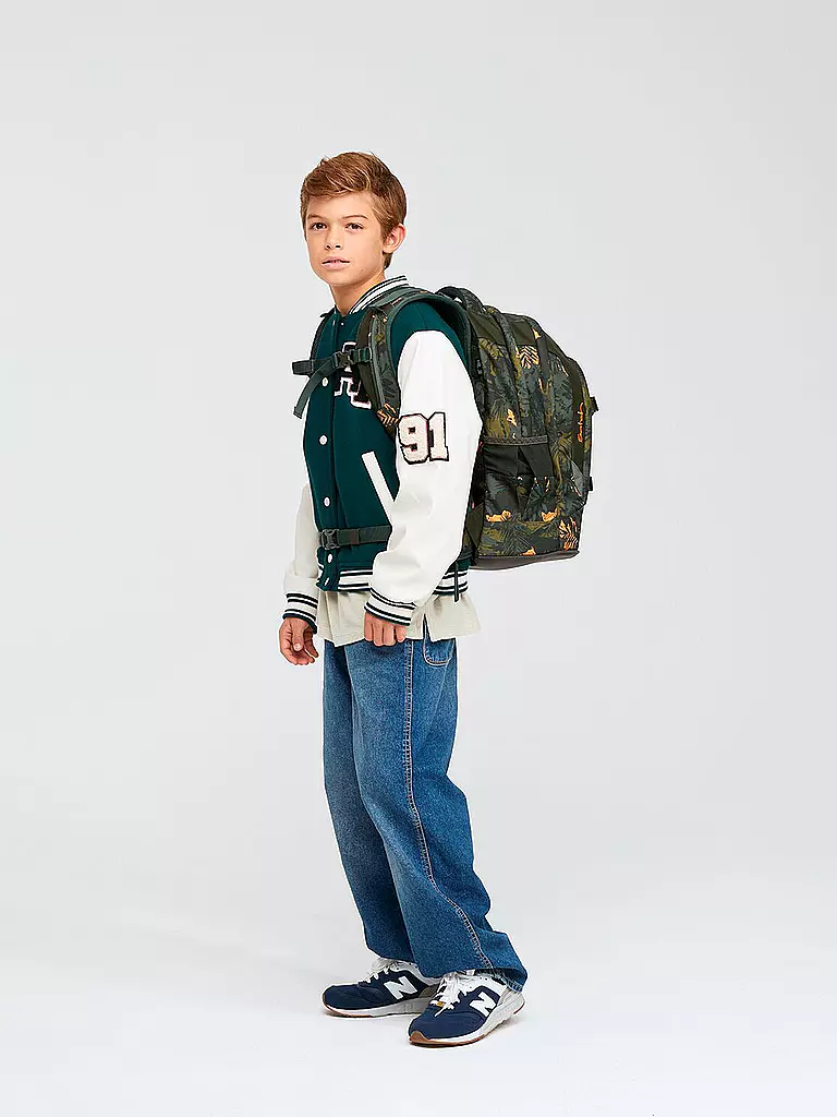 SATCH | Schulrucksack Satch Pack Jurassic Jungle | dunkelgrün