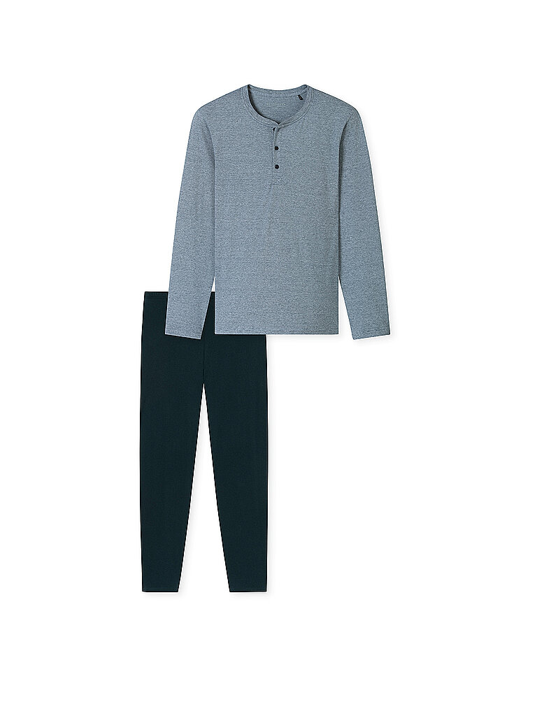 Pyjama nachtblau blau 52 herren