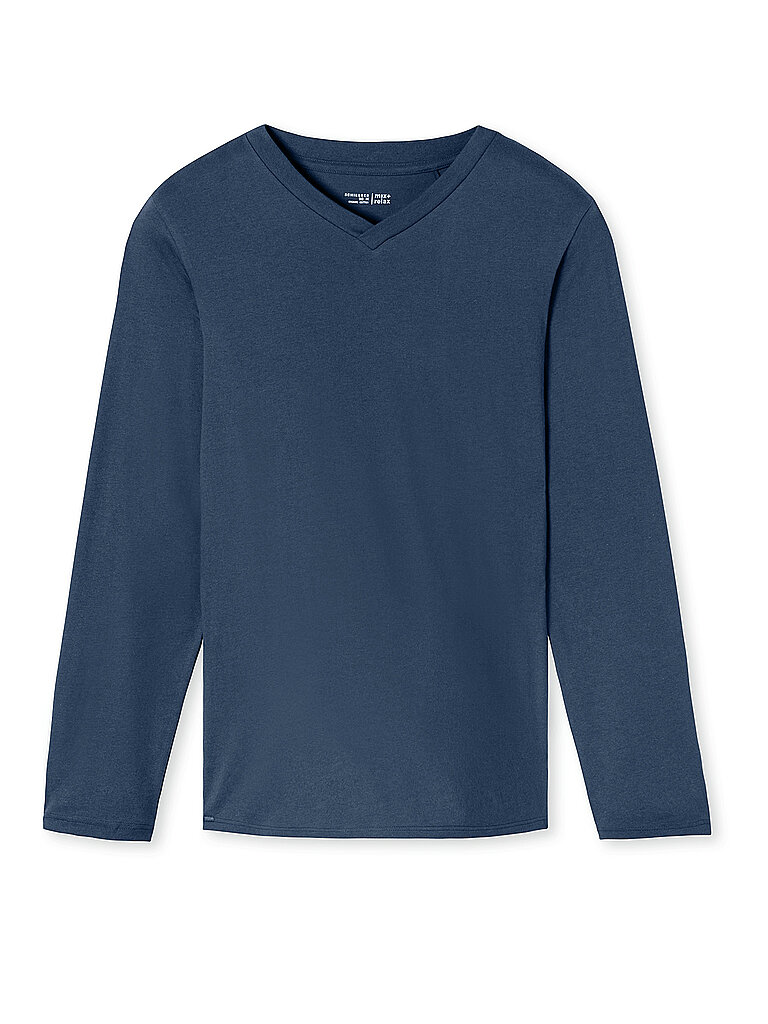 SCHIESSER Pyjama Langarmshirt MIX + RELAX royal blau | 58