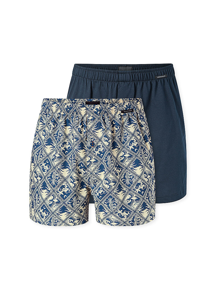 Boxershorts 2er Pkg sortiert 5 blau M herren