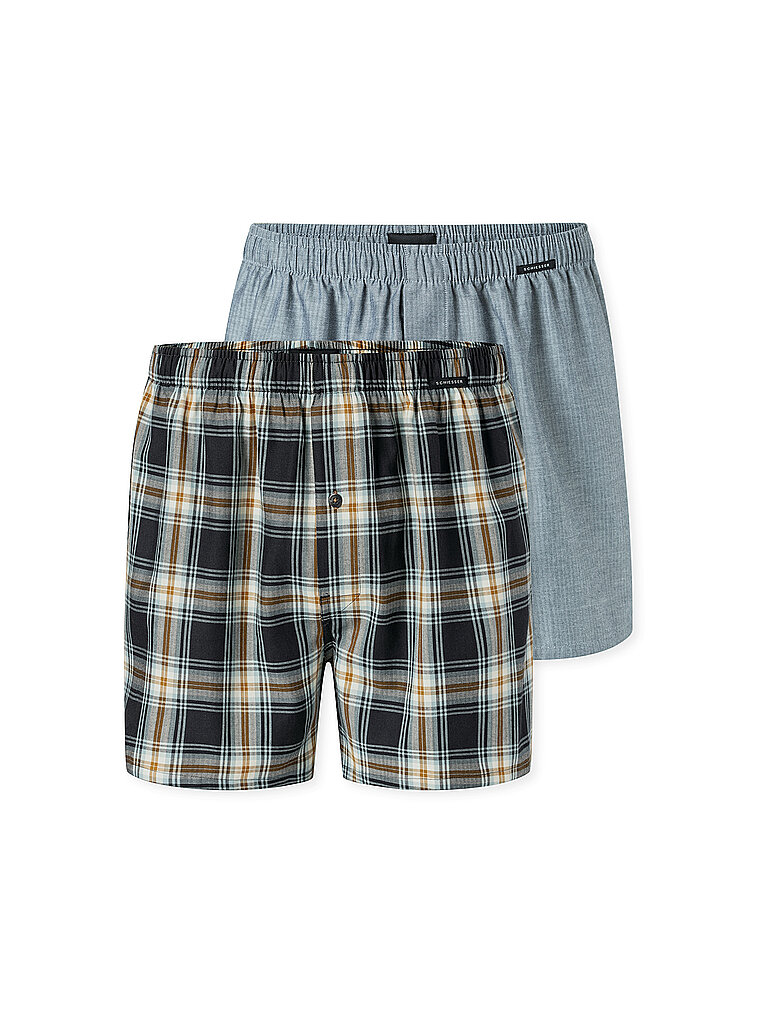 SCHIESSER Boxershorts 2er Pkg sortiert 7 blau | XL