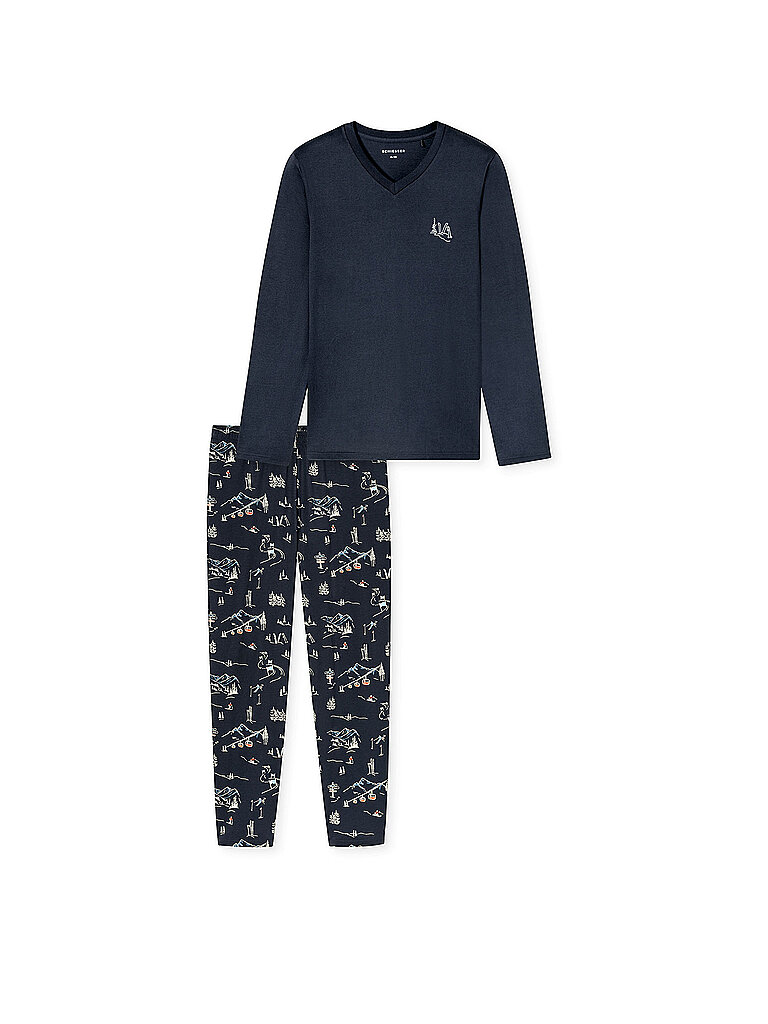 SCHIESSER Pyjama  dunkelblau | 48