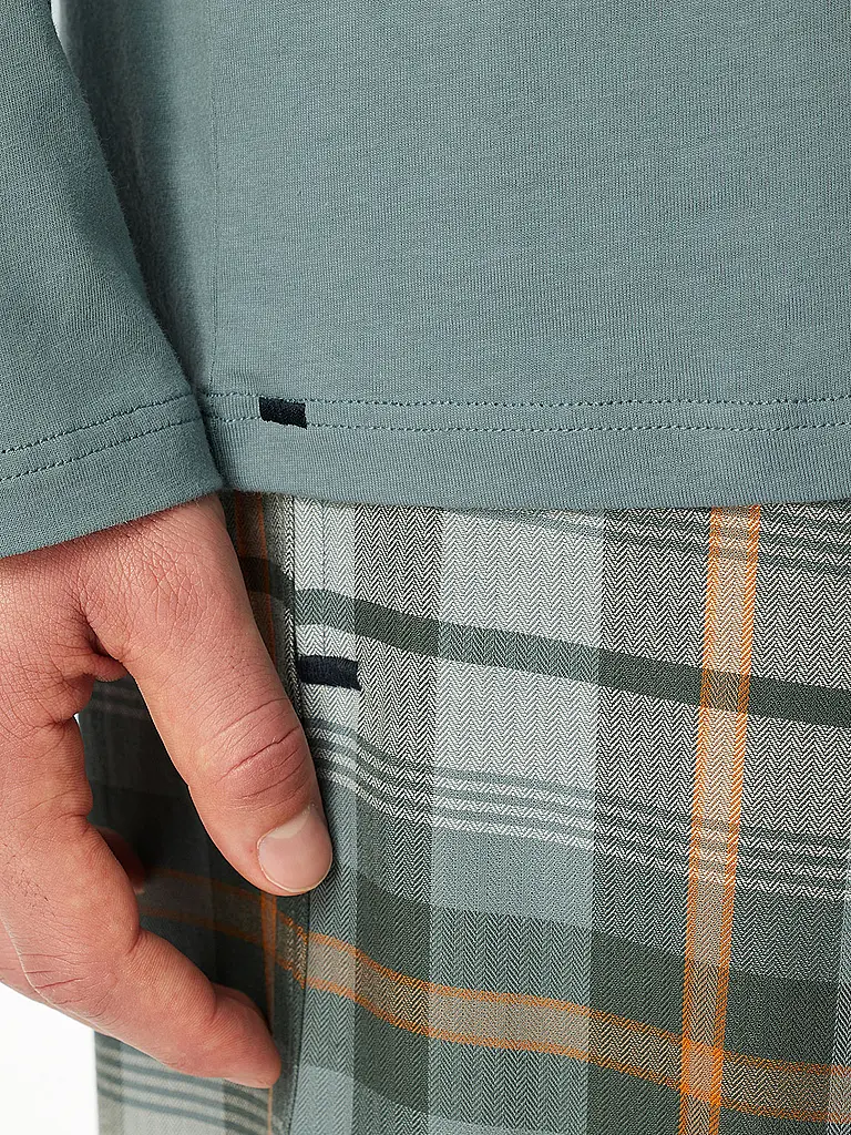 SCHIESSER | Pyjama Langarmshirt  | blau