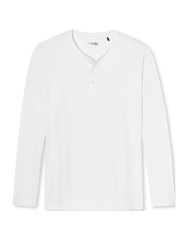 SCHIESSER | Pyjama Langarmshirt Weiss | weiss