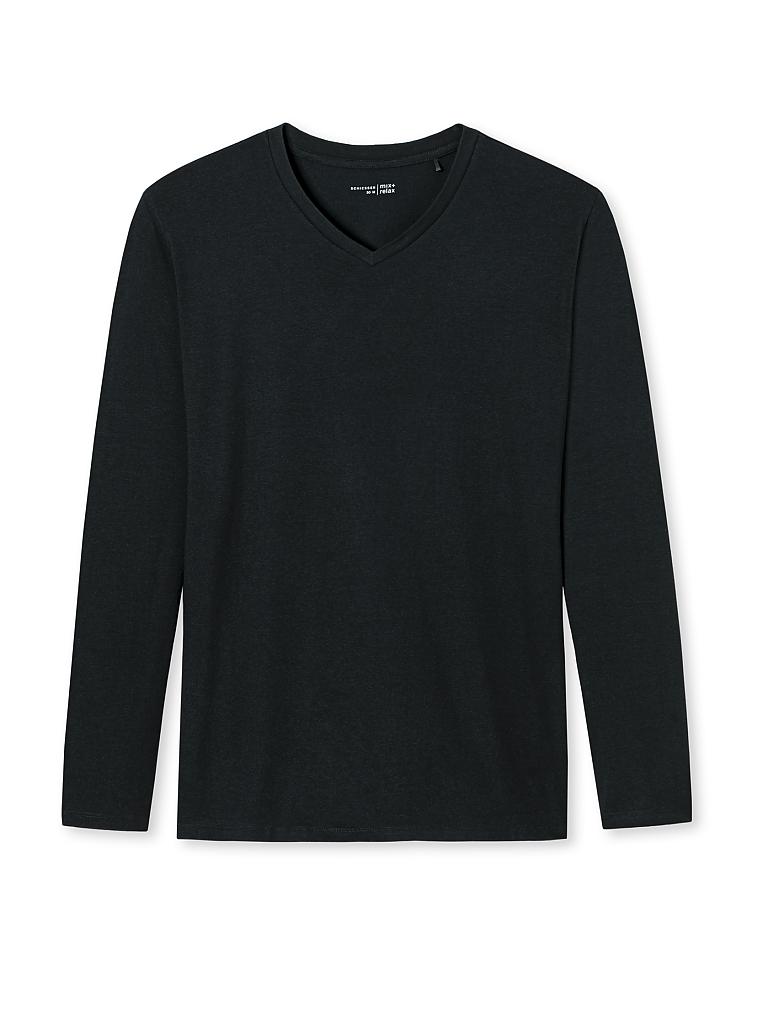 SCHIESSER | Pyjama-Langarmshirt (Schwarz) | schwarz