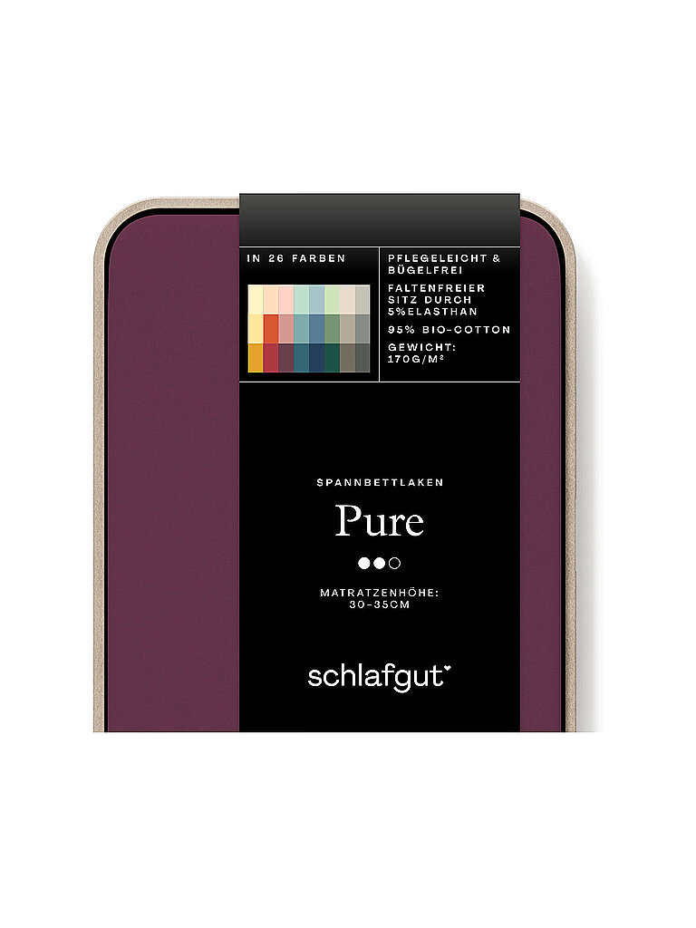 SCHLAFGUT Jersey Spannleintuch PURE 90x200cm Purple Deep S  beere