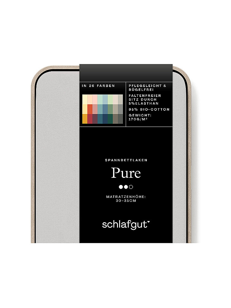 SCHLAFGUT Jersey Spannleintuch PURE 140x200cm Grey Light L  hellgrau