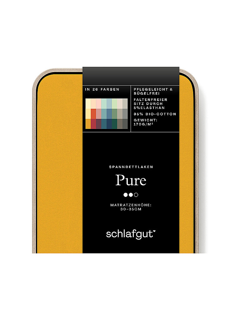 SCHLAFGUT Jersey Spannleintuch PURE 180x200cm Yellow Deep XL gelb
