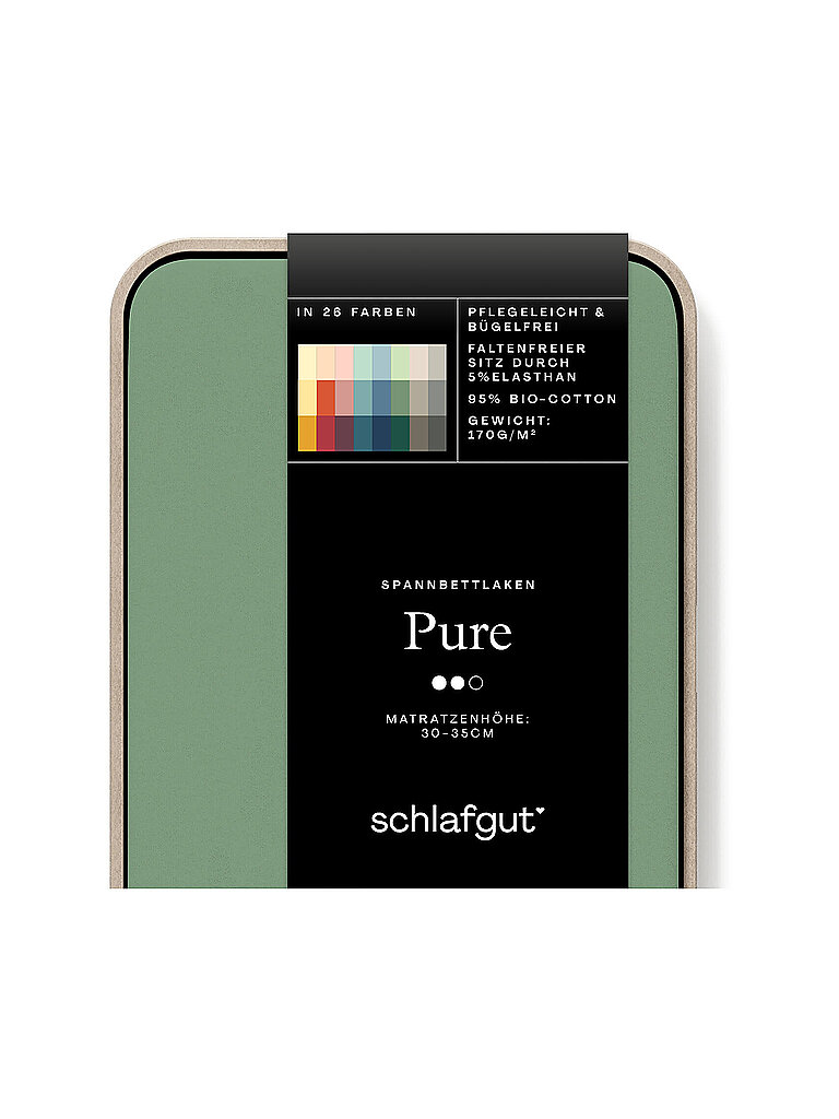 Jersey Spannleintuch PURE 90x200cm Green Mid S grün baby