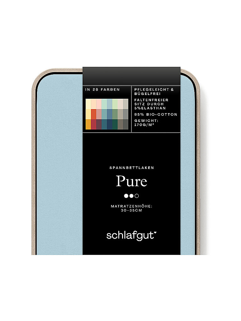 Jersey Spannleintuch PURE 140x200cm Blue Light L hellblau baby