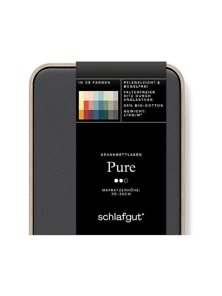 SCHLAFGUT Jersey Spannleintuch PURE 120x200cm Grey Deep N grau