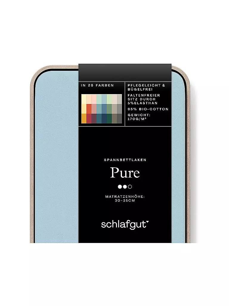 SCHLAFGUT | Jersey Spannleintuch PURE 140x200cm Blue Light L | hellblau