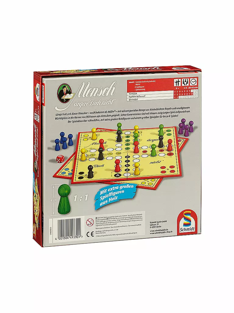 Spielanleitung Für Mensch ärgere Dich Nicht SCHMIDT-SPIELE Brettspiel - Mensch ärgere dich nicht (große Figuren