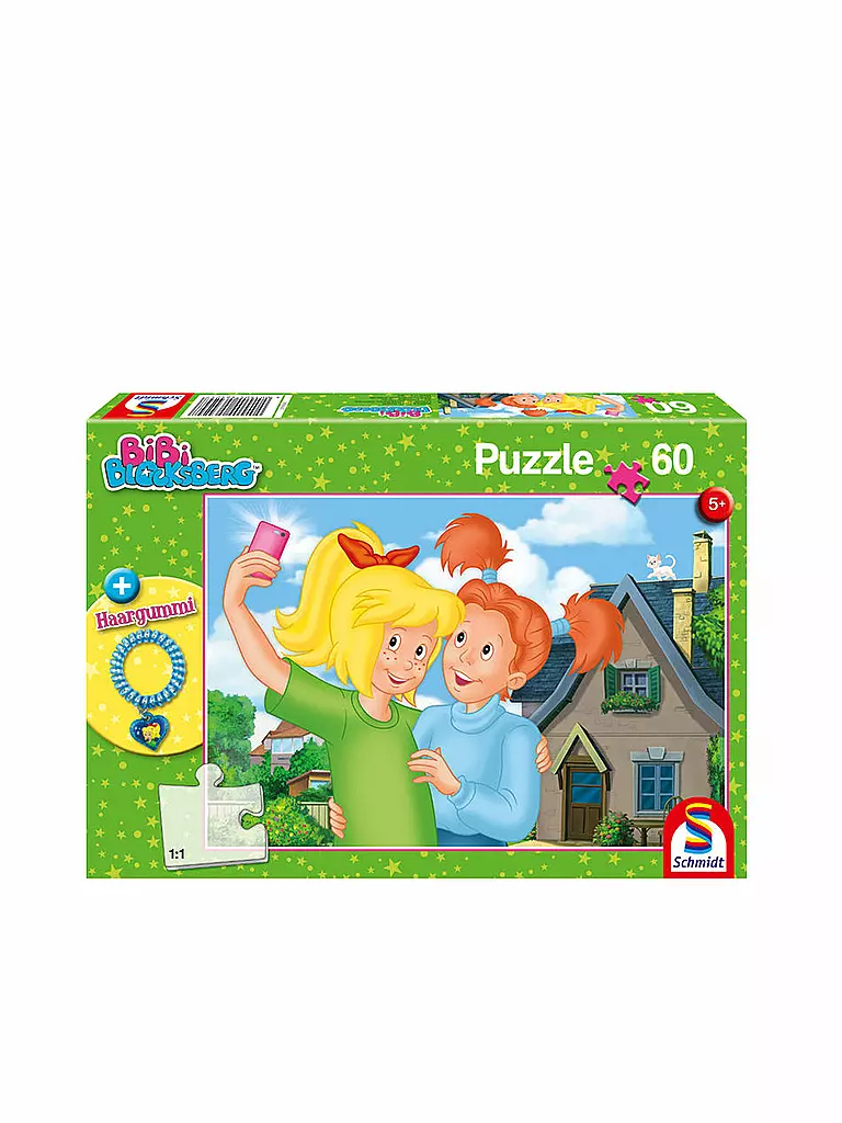 SCHMIDT-SPIELE | Puzzle Bibi Blocksberg Selfie plus Haargummi 60 Teile  | keine Farbe