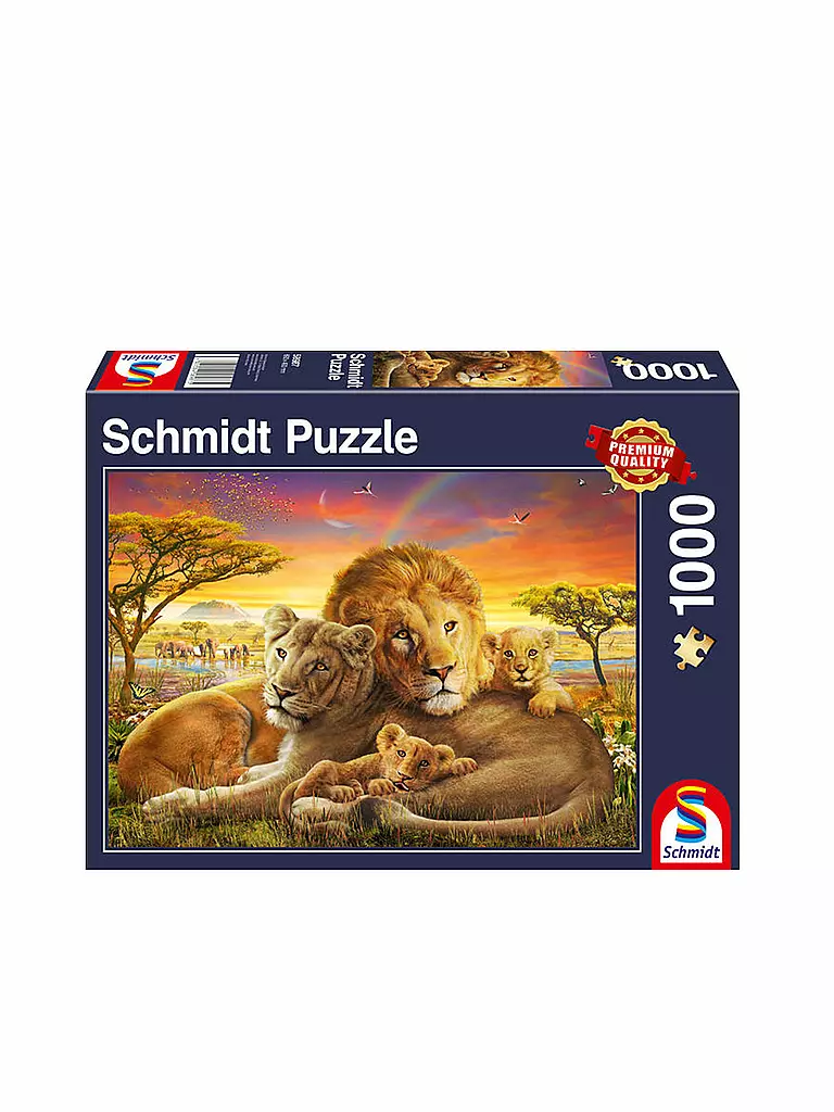 SCHMIDT-SPIELE | Puzzle Kuschelnde Löwenfamilie 1000 Teile  | keine Farbe