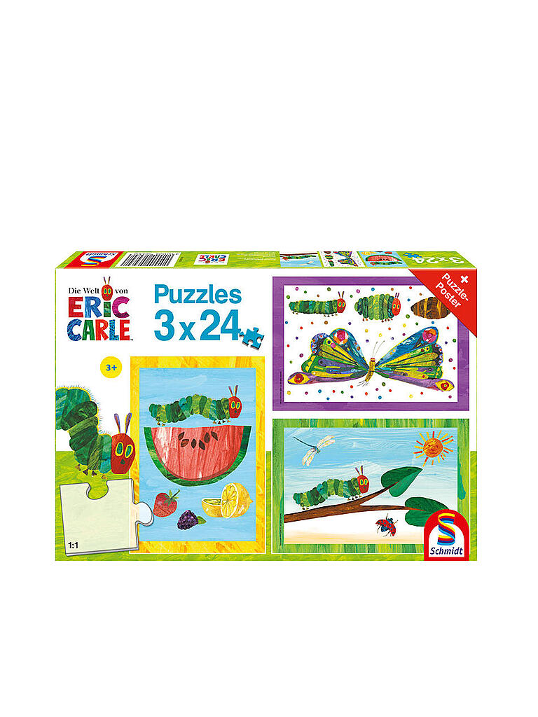 SCHMIDT-SPIELE | Puzzle Raupe-Kokon-Schmetterling 3x24 Teile | keine Farbe