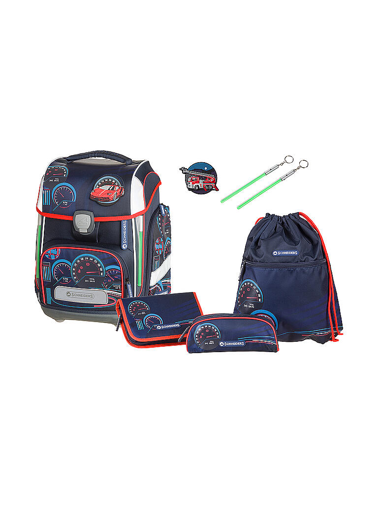 SCHNEIDERS | Schultasche Set 6-tlg Ergolite Car Race | dunkelblau