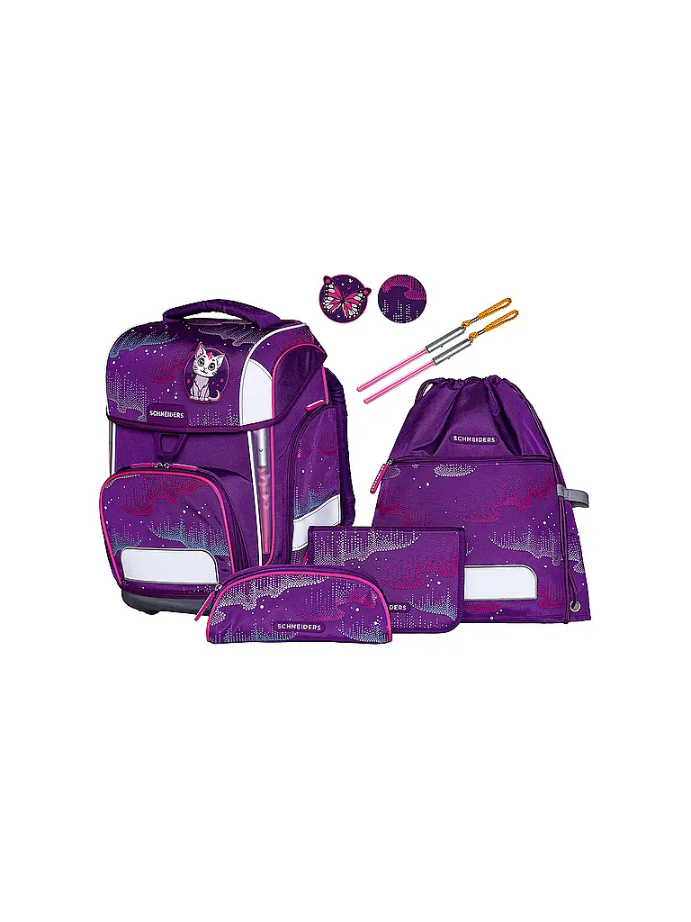 SCHNEIDERS | Schultaschen Set Ergolite 9tlg Wavy Dots | Beere