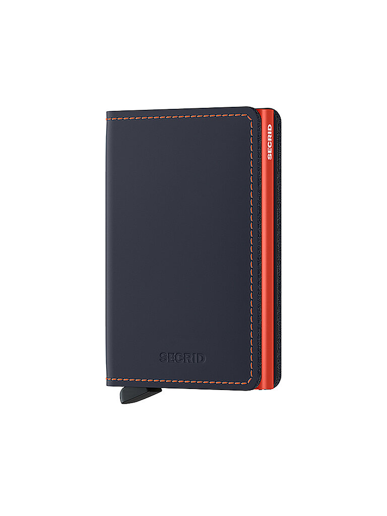 SECRID Geldbörse - Slimwallet Matte night blue-orange dunkelblau