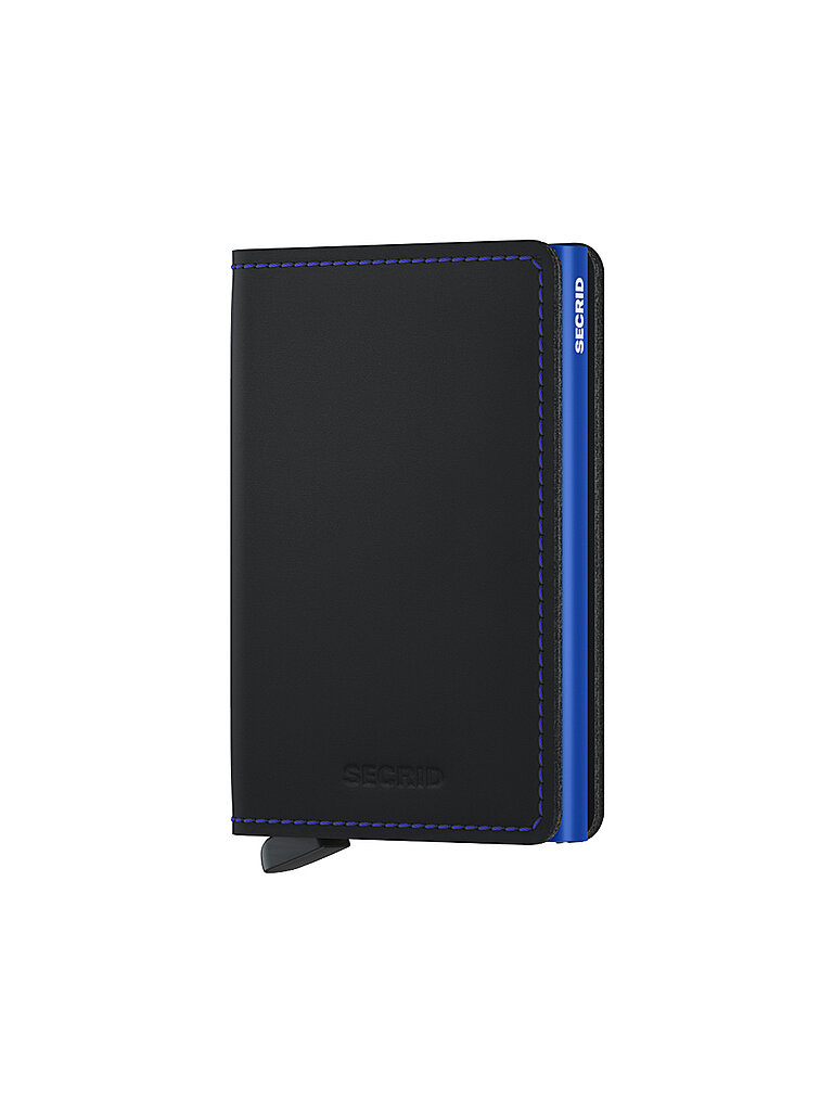 Geldbörse - Slimwallet Matte black & blue schwarz damen