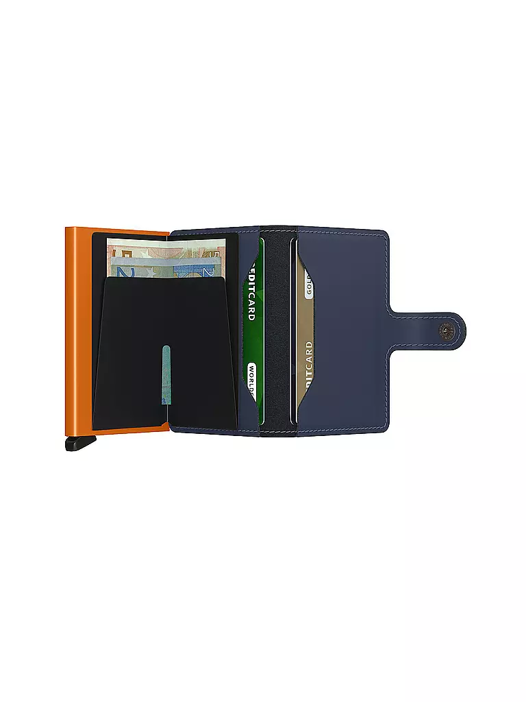 SECRID | Geldbörse - Miniwallet Matte Night Blue Orange | creme