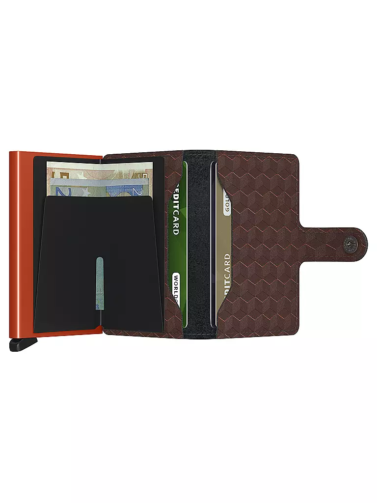 SECRID | Geldbörse - Miniwallet Optical Mini Brown Orange | braun